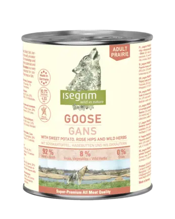 ISEGRIM Goose with Sweet Potato, Rose Hip & Wild Herbs 800 г. Вологий корм для собак. Гуска з бататом, шипшиною та травами