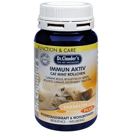 Вітамінно-мінеральний комплекс для котів Dr.Clauder's Immun Acitve Cat Mint Rolls з котячою м'ятою, для зміцнення імунітету, 100 г