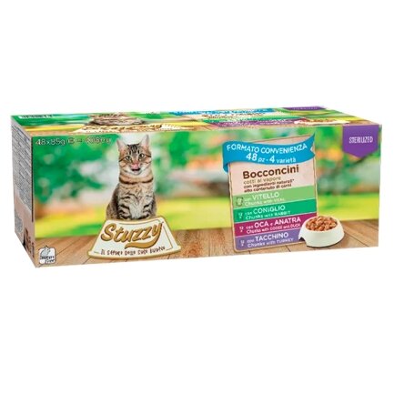 Stuzzy Cat Sterilized Multipack ШТУЗІ СТЕРІЛАЙЗИД МУЛЬТІПАК консерви в соусі для стерилізованих котів, вологий корм 4,08 кг