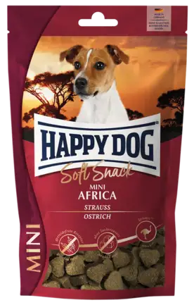 М'які ласощі Happy Dog Soft Snack Mini Africa для собак дрібних порід зі смаком страуса та картоплі, 100 г, 60691