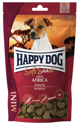 М&#039;які ласощі Happy Dog Soft Snack Mini Africa для собак дрібних порід зі смаком страуса та картоплі, 100 г, 60691