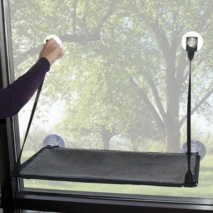 K&H Ez Mount Window Kitty Sill СПАЛЬНЕ МІСЦЕ на вікно для котів Сірий