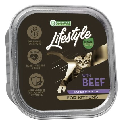 Вологий корм для кошенят з яловичиною Nature&#039;s Protection Lifestyle Kitten with Beef, 85 г