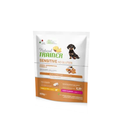 Natural Trainer Dog Sensitive Puppy&Junior Mini сухий корм для цуценят дрібних порід з лососем 0,8 кг