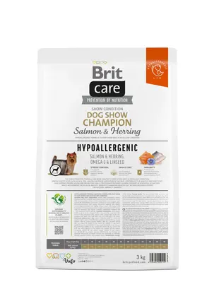 Сухий корм Brit Care Dog Hypoallergenic Dog Show Champion для виставкових собак, з лососем і оселедцем, 3 кг: додаткове фото 3