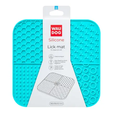 Килимок для злизування WAUDOG Silicone, 190х190х10 мм, блакитний: додаткове фото 2