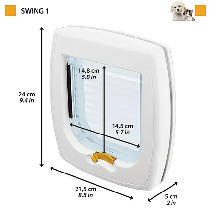 Ferplast SWING 1 SUPER BASIC Двері білі: додаткове фото 2