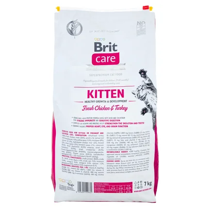 Сухий корм Brit Care Cat GF Kitten HGrowth & Development для кошенят, здорове зростання та розвиток, 7 кг: додаткове фото 3