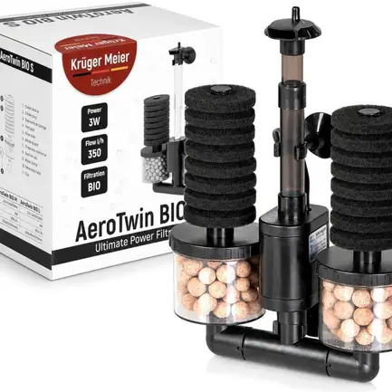 Внутрішній фільтр Kruger Meier AeroTwin BIO S для акваріума 20-60 л, 350 л/год, 3 Вт: додаткове фото 9
