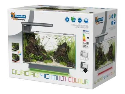 Акваріум скляний - Superfish Quadro 40 Multi Colour BLACK (A4052215): додаткове фото 7
