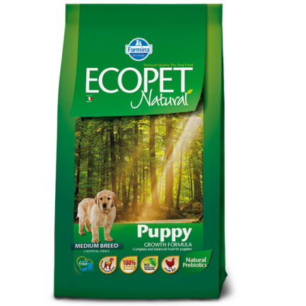 Сухий корм Farmina ECOPET NATURAL Puppy Medium для цуценят середніх порід, з куркою, 12 кг