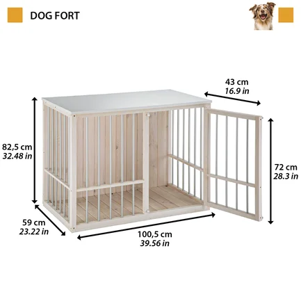 Ferplast DOG FORT Буда для собак в приміщення, дерево, алюміній: додаткове фото 2