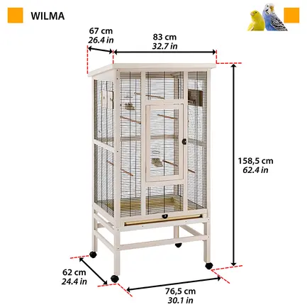 Ferplast WILMA WOODEN AVIARY Вольєр для птахів, дерев: додаткове фото 2