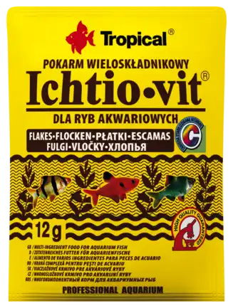 Сухий корм Tropical Ichtio-Vit для всіх акваріумних риб, 12 г (пластівці)