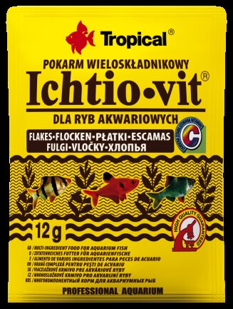 Сухий корм Tropical Ichtio-Vit для всіх акваріумних риб, 12 г (пластівці)