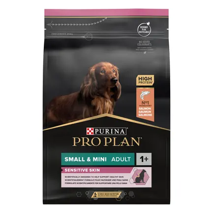 Сухий корм PRO PLAN Small&Mini Adult 1+ Sensitive Skin для дорослих собак дрібних порід з чутливою шкірою з лососем 3 кг: додаткове фото 2