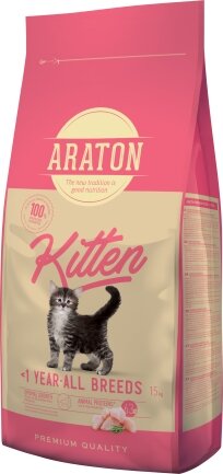 Повноцінний сухий корм для кошенят ARATON Kitten 15кг