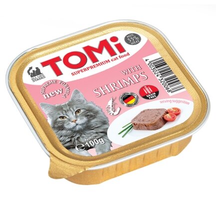 TOMi Shrimps ТОМИ КРЕВЕТКИ консерви для котів, паштет 0,1 кг