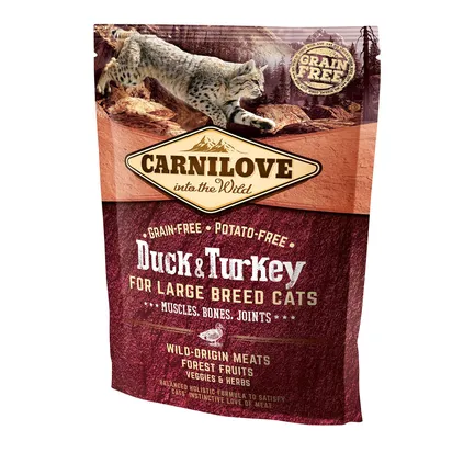 Сухий корм Carnilove Cat Large Breed для котів великих порід, качка та індичка, 400 г