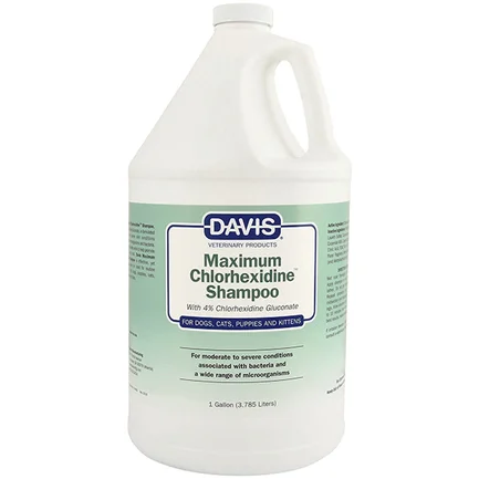 Davis Maximum Chlorhexidine Shampoo ДЕВІС МАКСИМУМ ХЛОРГЕКСИДИН шампунь з 4% хлоргексидином для собак і котів із захворюваннями шкіри та шерсті 3,8 л
