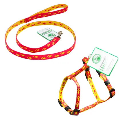 Комплект капроновий Н-подібний "Лапки" червоно-жовтий 1,0/22-32/24-38, Lucky Pet