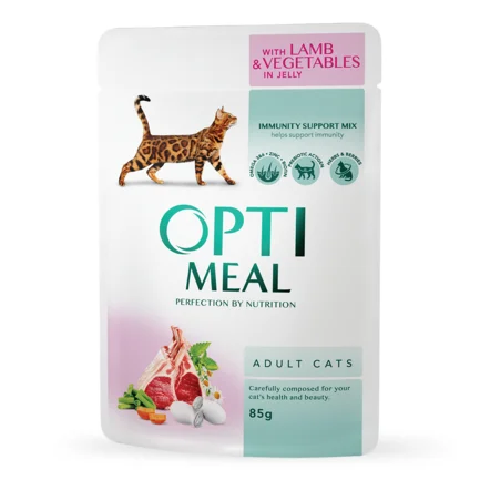 OPTIMEAL конс.корм д/дор котів з ягням та овочами в желе 0,085 кг