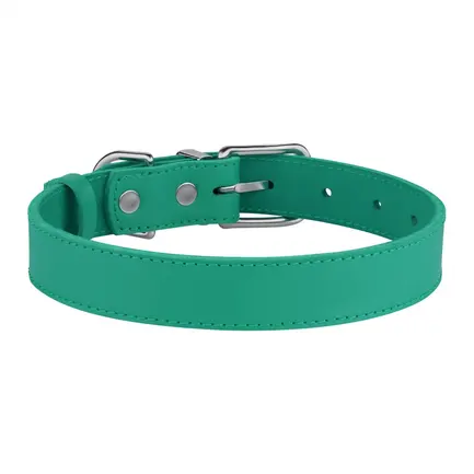 Нашийник для Собак Шкіряний BronzeDog Classic з Хромованою Фурнітурою Бірюзовий XS: додаткове фото 3