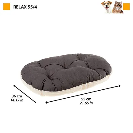 Ferplast RELAX 55/4F C BROWN-BEIGE Подушка, бавовна+штуч хутро — Фото 1