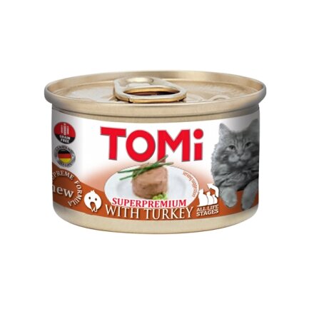 TOMi Turkey ТОМІ ІНДИЧКА консерви для котів, мус, банка 85г 0,085 кг