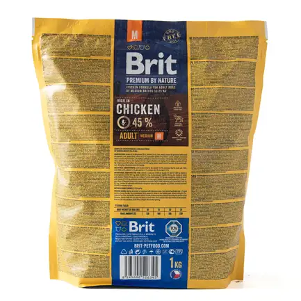 Сухий корм Brit Premium Dog Adult M для дорослих собак середніх порід, з куркою, 1 кг: додаткове фото 3