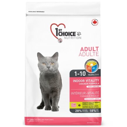 1st Choice Adult Indoor Vitality Chicken ФЕСТ ЧОЙС КУРКА ВІТАЛІТІ сухий суперпреміум корм для котів 2,72 кг