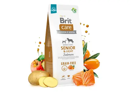Сухий корм Brit Care Dog Grain-free Senior & Light для старіючих собак, беззерновий з лососем, 1 кг: додаткове фото 4