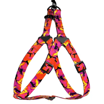Шлея для Собак BronzeDog Urban Camo Нейлонова Рожева M: додаткове фото 2