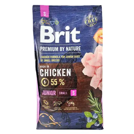 Сухий корм Brit Premium Dog Junior S для цуценят дрібних порід, з куркою, 12 кг: додаткове фото 4