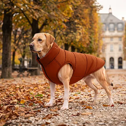 Курточка для собак WAUDOG Re-clothes двостороння, L65, A 62-65, B 87-89, C 60-65, теракотовий: додаткове фото 2