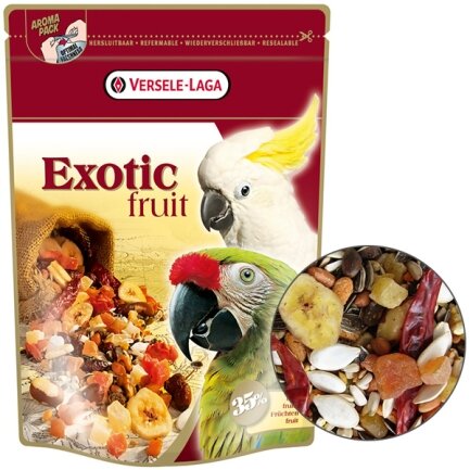 Versele-Laga Prestige Premium Parrots Exotic Fruit Mix ВЕРСЕЛЕ-ЛАГА ПРЕСТИЖ ПРЕМІУМ ЕКЗОТИЧНІ ФРУКТИ додатковий корм для великих папуг 0,6 кг