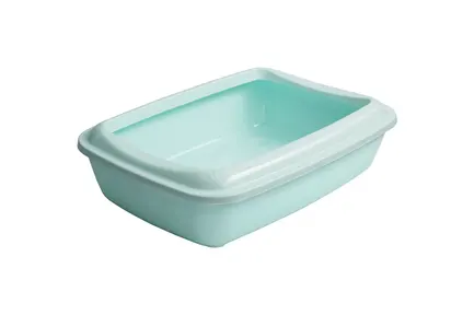 Туалет під наповнювач AnimAll для котів, з лопаткою, м'ятний, 50×37×13.5 см
