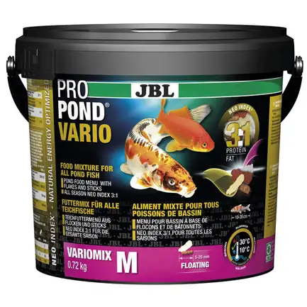 JBL (ДжБЛ) ProPond Vario корм суміш для всіх типів ставкової риби М, 720г.