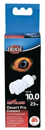 Люмінесцентна лампа Trixie для тераріуму Desert Pro Compact 10.0, для опромінення променями УФ-В спектра 23 W, E27