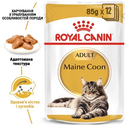 Вологий корм Royal Canin MAINECOON ADULT для котів всіх поріди Мейн-кун 85 г