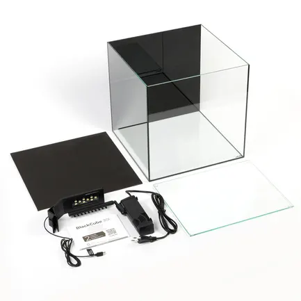 Акваріумний набір BlackCube 30 літрів, з чорною задньою стінкою, 31х31х31 см, скло 4 мм: додаткове фото 3