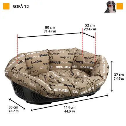 Ferplast SOFA' 12 Місце д/собаки пластик+чохол (бавовна): додаткове фото 2