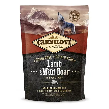 Сухий корм Carnilove Lamb & Wild Boar для дорослих собак всіх порід, ягня та кабан, 1,5 кг