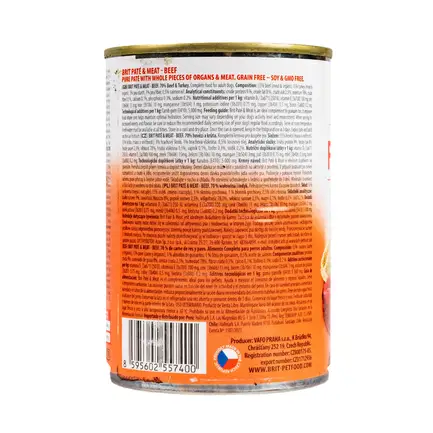 Вологий корм Brit Care Pate & Meat для собак, з яловичиною та індичкою, 400 г: додаткове фото 3