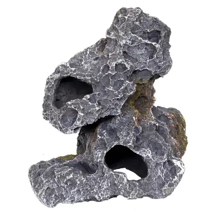 Декорація камінь з отворами Hobby Cavity Stone dark 2 19x15x20см (40146): додаткове фото 2