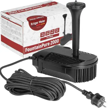 Фонтан-фільтр для ставка Kruger Meier FountainPure 2000 — 3 в 1: насос, фільтр, фонтан (1500 л/год)