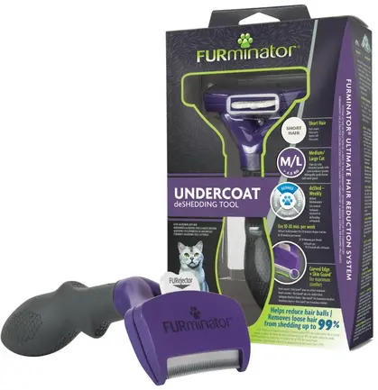 Фурмінатор FURminator для котів із короткою шерстю, розмір L