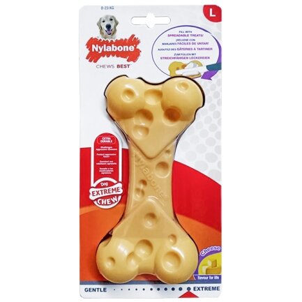 Nylabone Extreme Chew Cheese Bone НІЛАБОН СИРНА КІСТКА жувальна іграшка для собак, смак сиру L, для собак до 23 кг