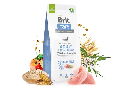 Сухий корм Brit Care Dog Sustainable Adult Large Breed для собак великих порід, з куркою та комахами, 1 кг: додаткове фото 4