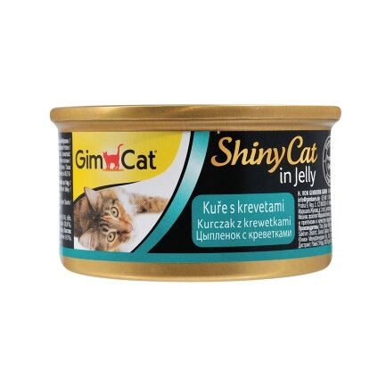 Вологий корм GimCat Shiny Cat для котів, курка і креветка, 70 г